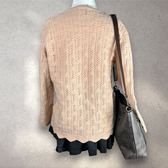 Vintage Sweater Bee Cardigan Women's M Casual Knit Granny Cottagecore Old Money - Picture 2 of 8